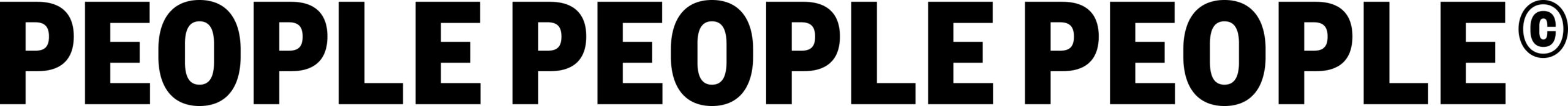 Logotype People people skrivet med svarta bokstäver mot vit bakgrund