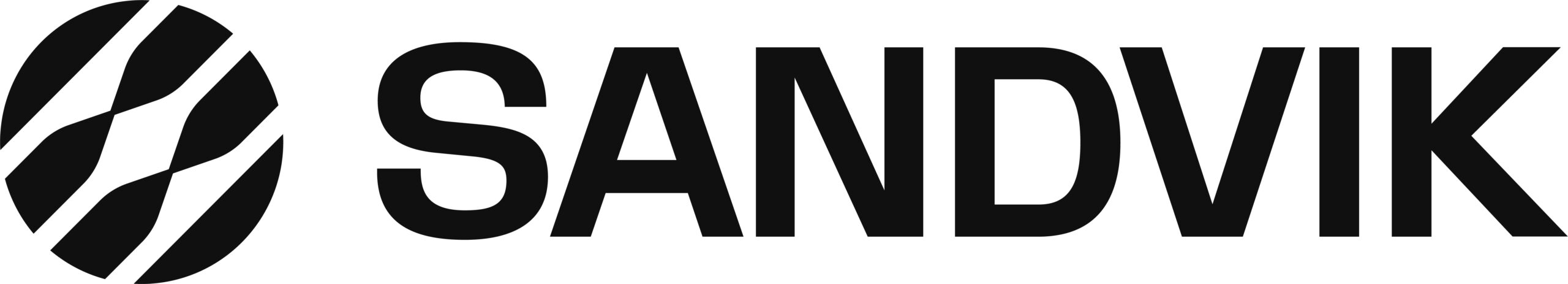 Sandviks logotyp. Företagsnamnet 'Sandvik' i versaler med en tydlig och modern typsnittsstil.