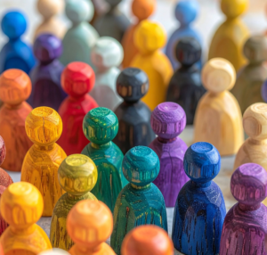 Spelpjäser i många olika färger.