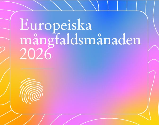 Färgglad banner med texten Europeiska mångfaldsmånaden