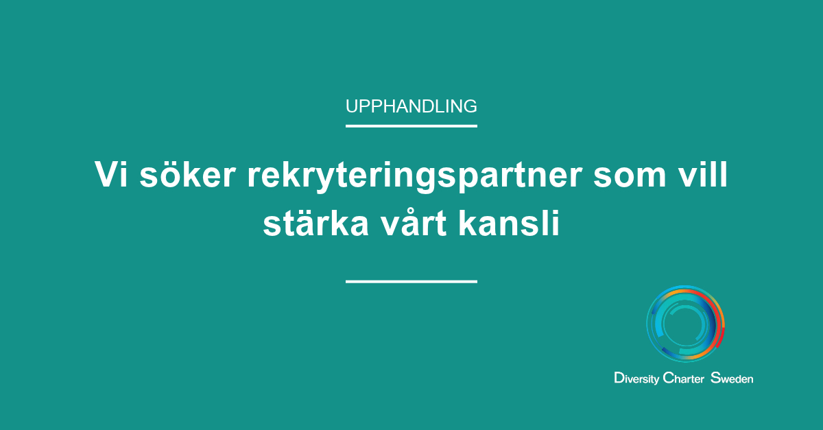 Bild med Logo och texten: Vi söker rekryteringspartner på grön bakgrund
